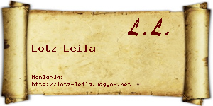 Lotz Leila névjegykártya